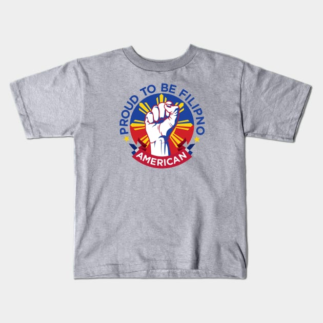 Filipino American Pride Kids T-Shirt by Vector Deluxe